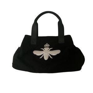 My Flat In London Quilted Purse Black With Pink Inside